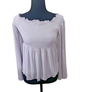 AE Outfitters Wm's XL purple off the‎ shoulder Smocked blouse Cottagecore